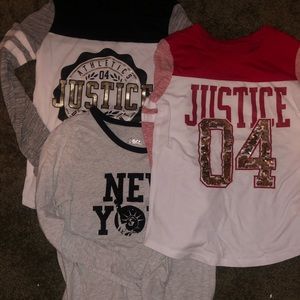 Justice long sleeved shirts